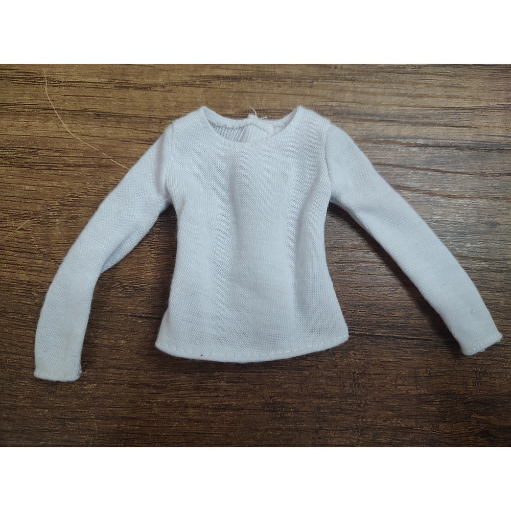 Fashion Doll White long sleeve shirt Plain Tee Hook And Loop Closure Z19